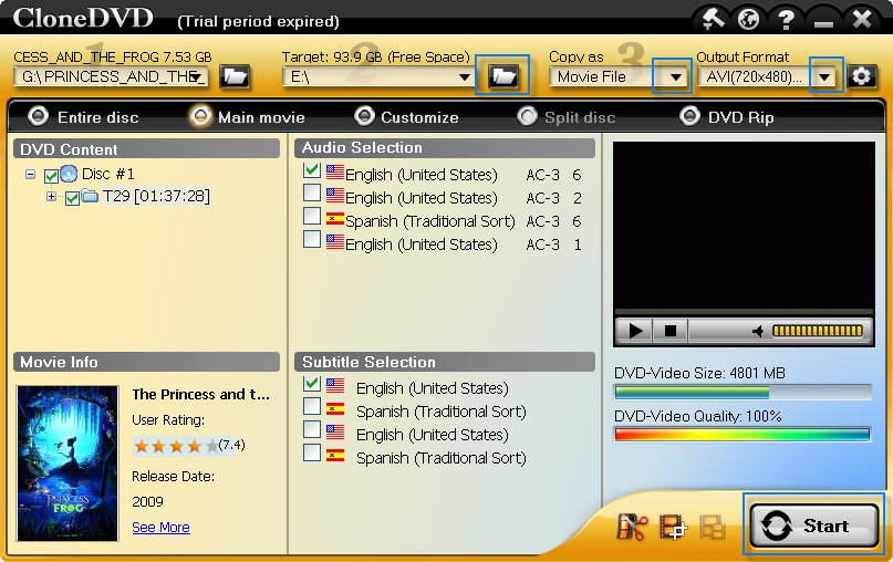 copy DVD to hard disk - Movie File